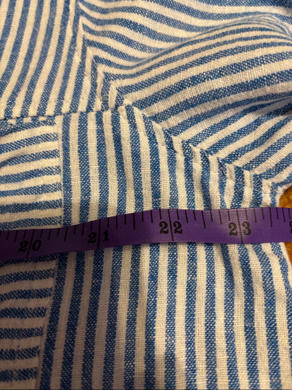 Universal Thread Blue and White Striped Button-Front Shirt - Picture 6 of 7